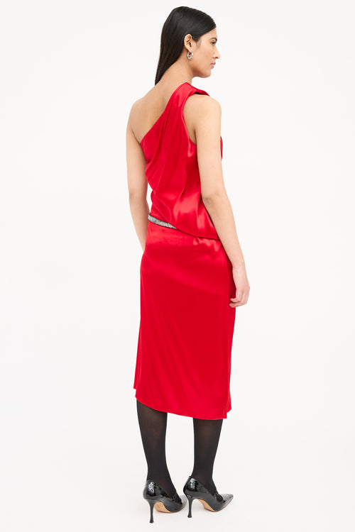 Roberto Cavalli One Shoulder Sleeveless Dress