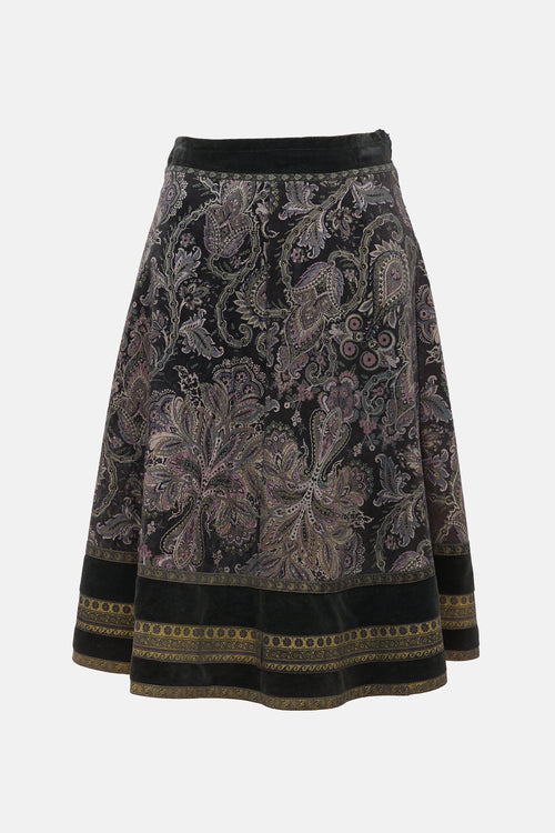 Roberto Cavalli 1970s Velour Patchwork Set