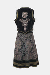 Roberto Cavalli 1970s Velour Patchwork Set