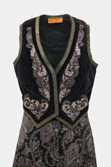 Roberto Cavalli 1970s Velour Patchwork Set