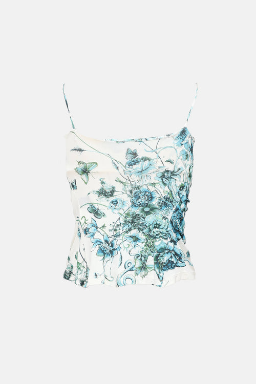 Roberto Cavalli 2005 Ruched V-Neck Top