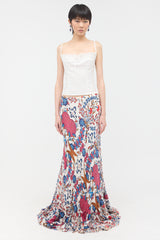 Roberto Cavalli 2006 Silk Printed Maxi Skirt