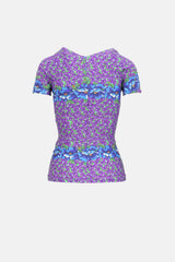 Roberto Cavalli 2008 Floral V-Neck T-Shirt