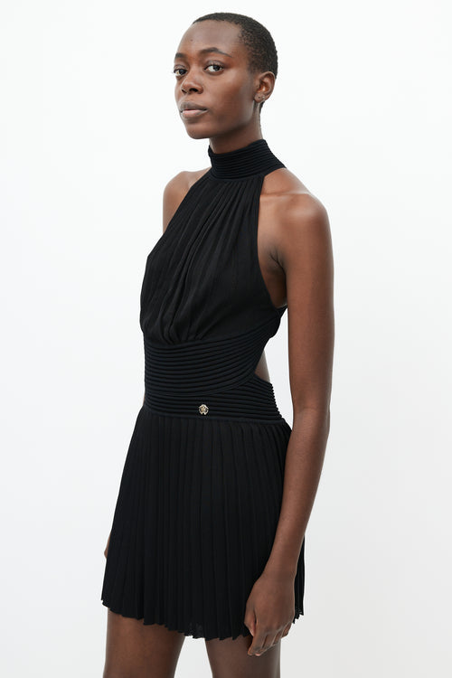 Roberto Cavalli Black Halter Cut Out Back Dress