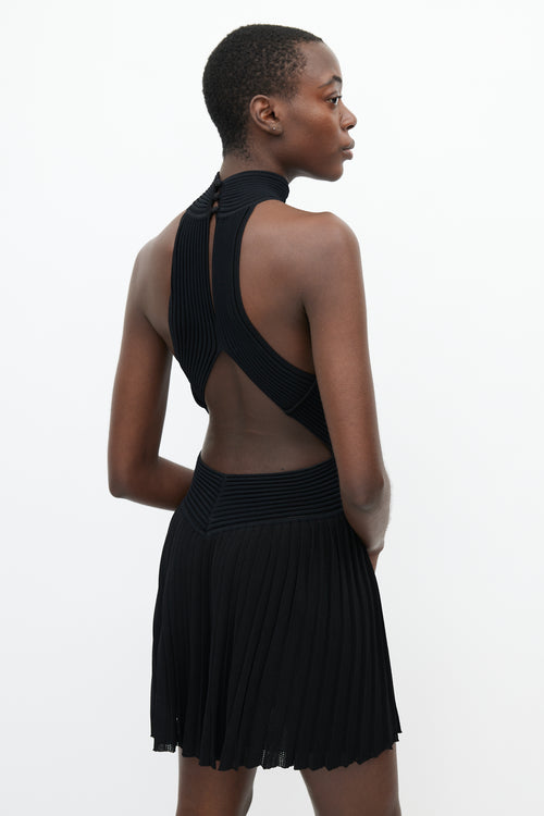 Roberto Cavalli Black Halter Cut Out Back Dress