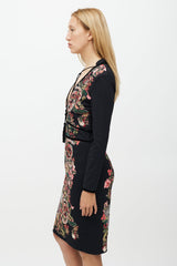 Roberto Cavalli Black & Multicolour Floral Dress