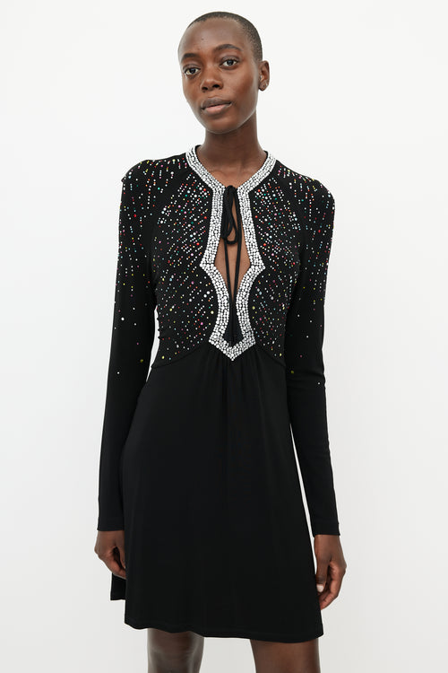 Roberto Cavalli Black & Multicolour Jewel Dress