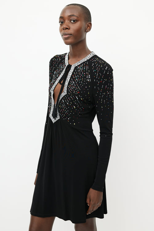 Roberto Cavalli Black & Multicolour Jewel Dress