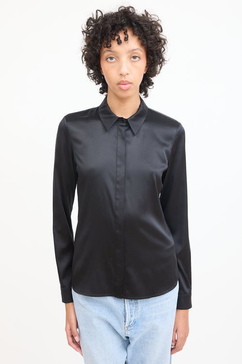 Roberto Cavalli Black Silk Shirt