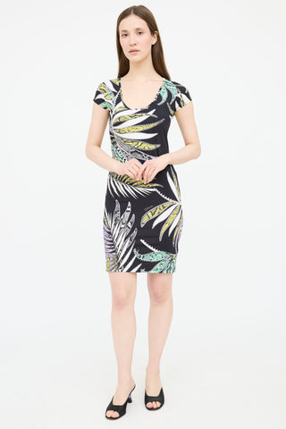 Roberto Cavalli Palm Tree Midi Dress
