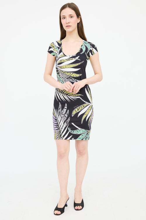 Roberto Cavalli Palm Tree Midi Dress