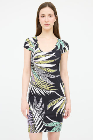 Roberto Cavalli Palm Tree Midi Dress