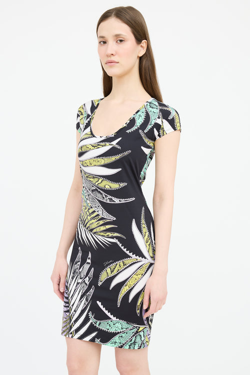 Roberto Cavalli Palm Tree Midi Dress