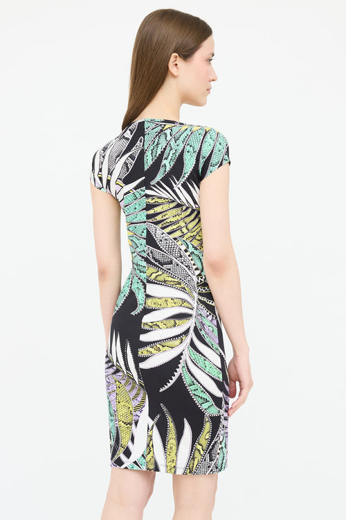 Roberto Cavalli Palm Tree Midi Dress