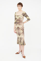 Roberto Cavalli Brown & Multi Print Dress
