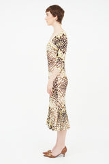 Roberto Cavalli Brown & Multi Print Dress