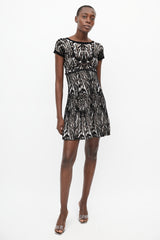 Roberto Cavalli Brown & White Knit Skater Dress