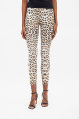 Roberto Cavalli Brown & White Printed Legging