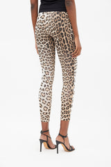 Roberto Cavalli Brown & White Printed Legging