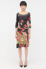 Roberto Cavalli Class Printed Drawstring Dress