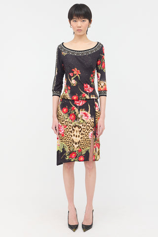 Roberto Cavalli Class Printed Drawstring Dress