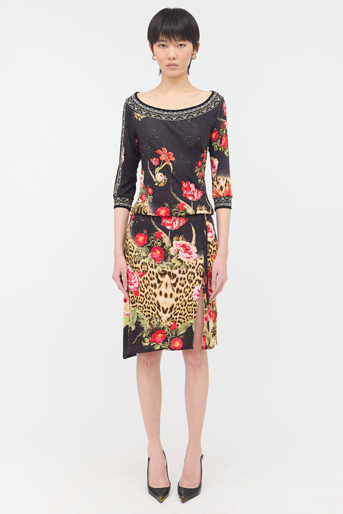 Roberto Cavalli Class Printed Drawstring Dress