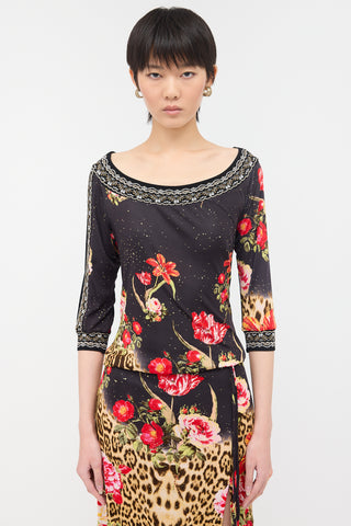 Roberto Cavalli Class Printed Drawstring Dress