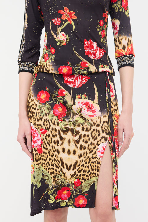 Roberto Cavalli Class Printed Drawstring Dress