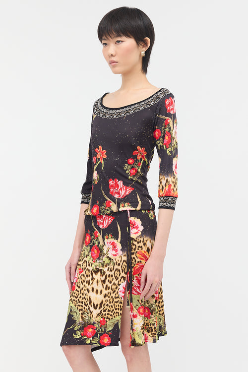 Roberto Cavalli Class Printed Drawstring Dress