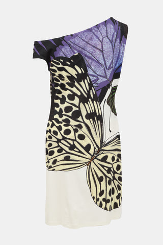 Roberto Cavalli Draped Printed Dress