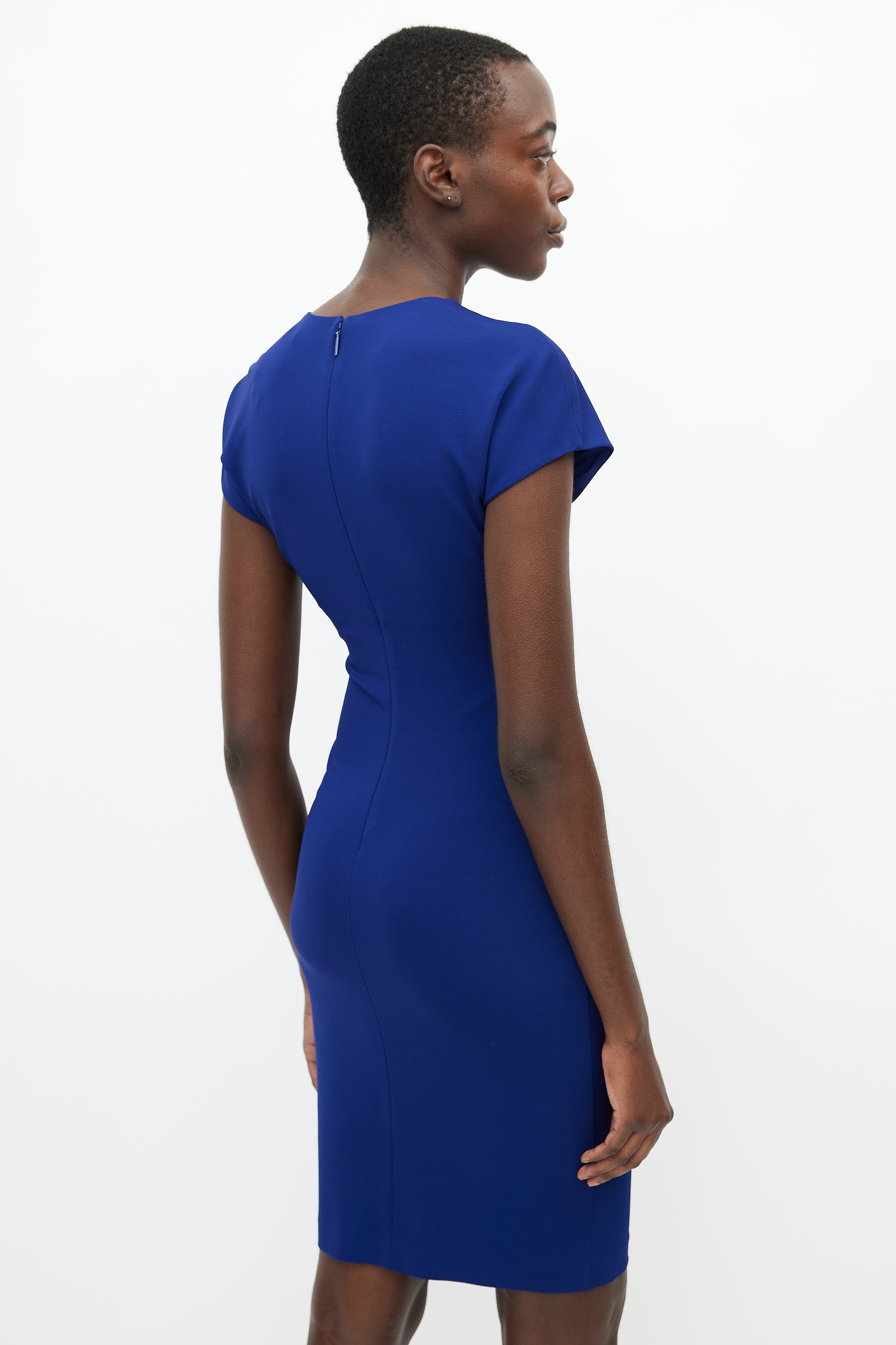 Roberto Cavalli // Electric Blue Brooch Shift Dress VSP Consignment Roberto Cavalli // Electric Blue Brooch Shift Dress VSP Consignment