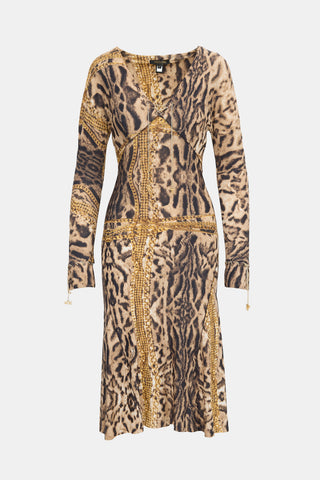 Roberto Cavalli FW 2003 Chain Printed Dress