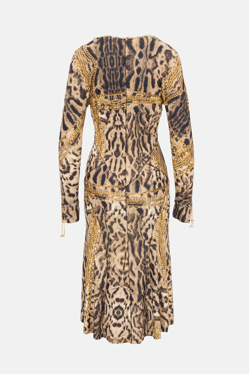 Roberto Cavalli FW 2003 Chain Printed Dress