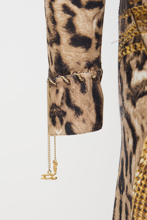 Roberto Cavalli FW 2003 Chain Printed Dress