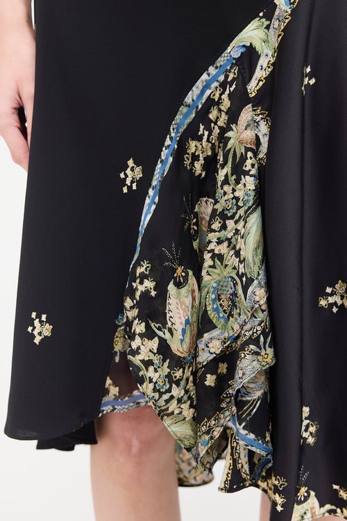 Roberto Cavalli FW 2005 Silk Satin Printed Skirt