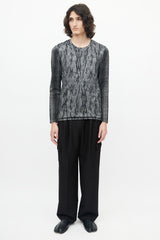 Roberto Cavalli Grey & Black Knit Top