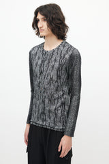 Roberto Cavalli Grey & Black Knit Top