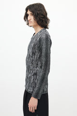 Roberto Cavalli Grey & Black Knit Top
