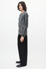 Roberto Cavalli Grey & Black Knit Top