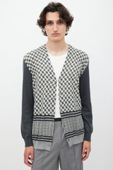 Roberto Cavalli Grey & Cream Patterned Cardigan