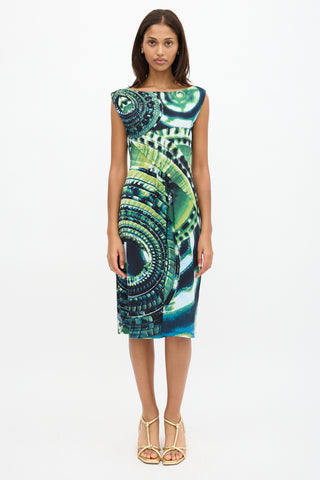 Roberto Cavalli Jersey Printed Sheath Dress