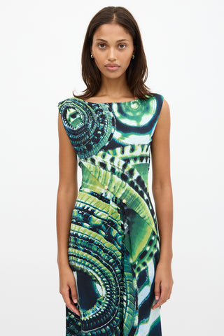 Roberto Cavalli Jersey Printed Sheath Dress