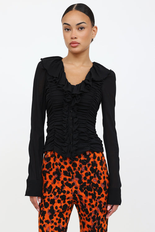 Just CavalliFW 2007 Ruched Longsleeve Top