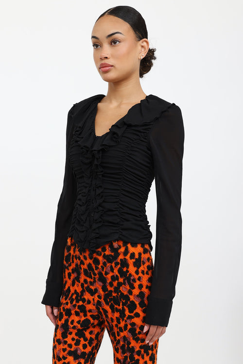 Just CavalliFW 2007 Ruched Longsleeve Top