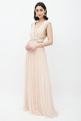 Roberto Cavalli Pink & Multicolour Embellished Gown