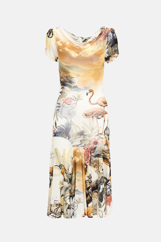 Class C. 2000s Printed Midi Dress