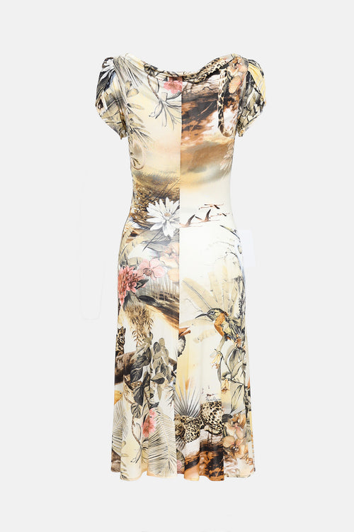 Class C. 2000s Printed Midi Dress