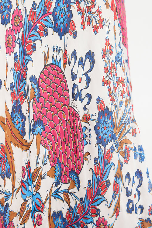 Roberto Cavalli 2006 Silk Printed Maxi Skirt