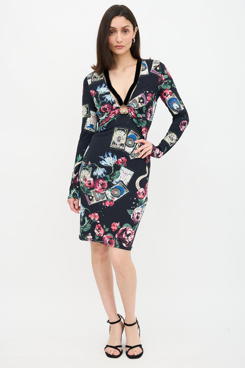 Roberto Cavalli Printed Ruched Dress