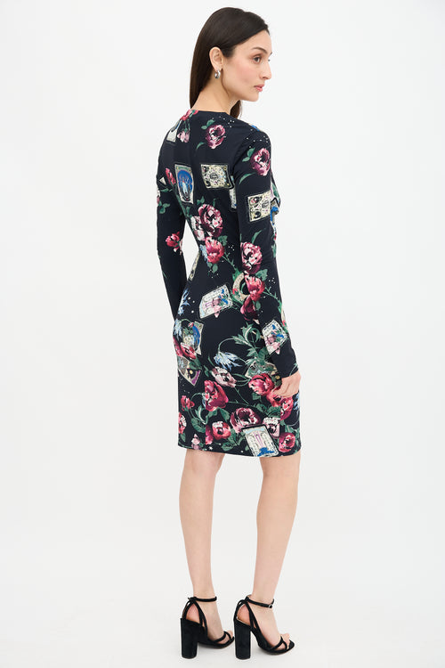 Roberto Cavalli Printed Ruched Dress